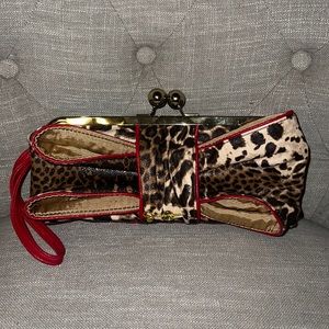 Jessica Simpson leopard print clutch